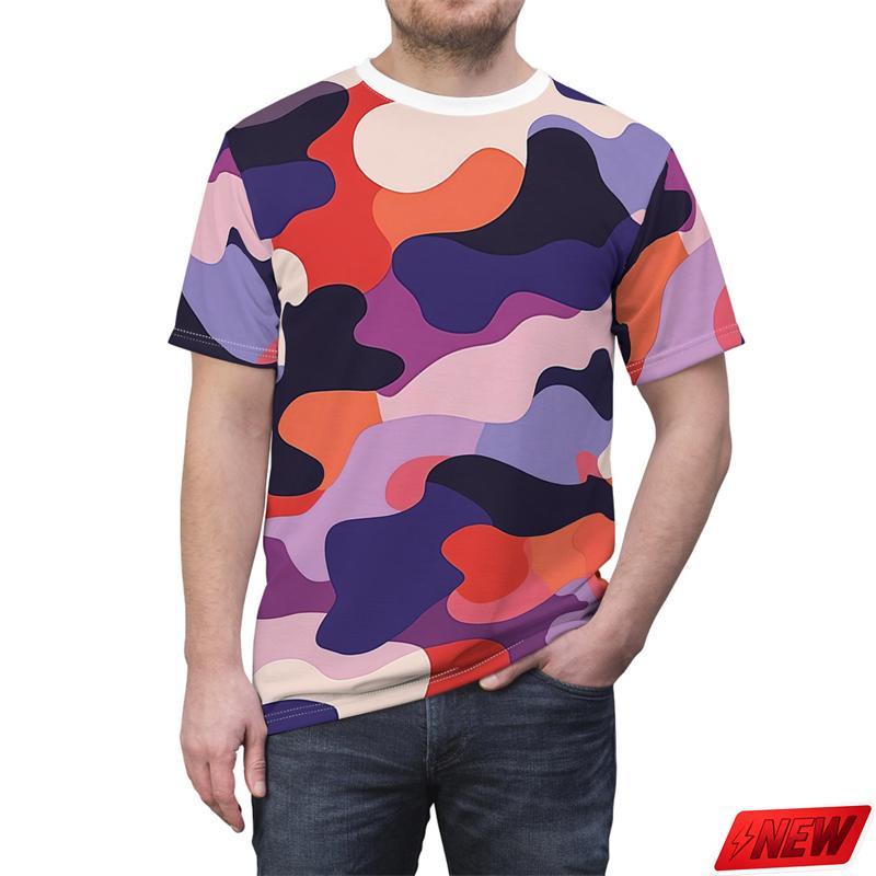 Gradient Camouflage Graphic T Shirt Men 3d Printed Abstract Stripe Short Sleeve T-Shirt Summer Casual New Oversized Unisex Top