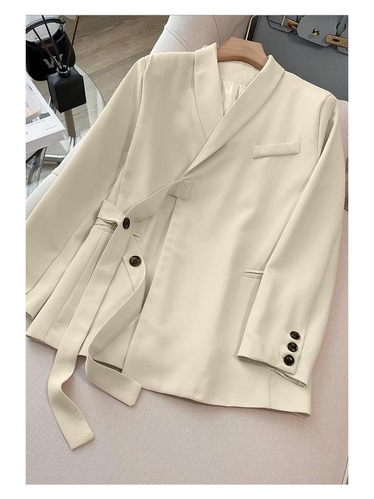 Весенний женский розовый блейзер и брюки палаццо