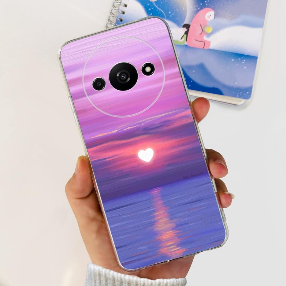 Чехол для Xiaomi Redmi A3 Стильный painted чехол 6,71'' Прозрачный силиконовый Мягкий ТПУ чехол для телефона Для Xiaomi Redmi A3 RedmiA3 Fundas Capa