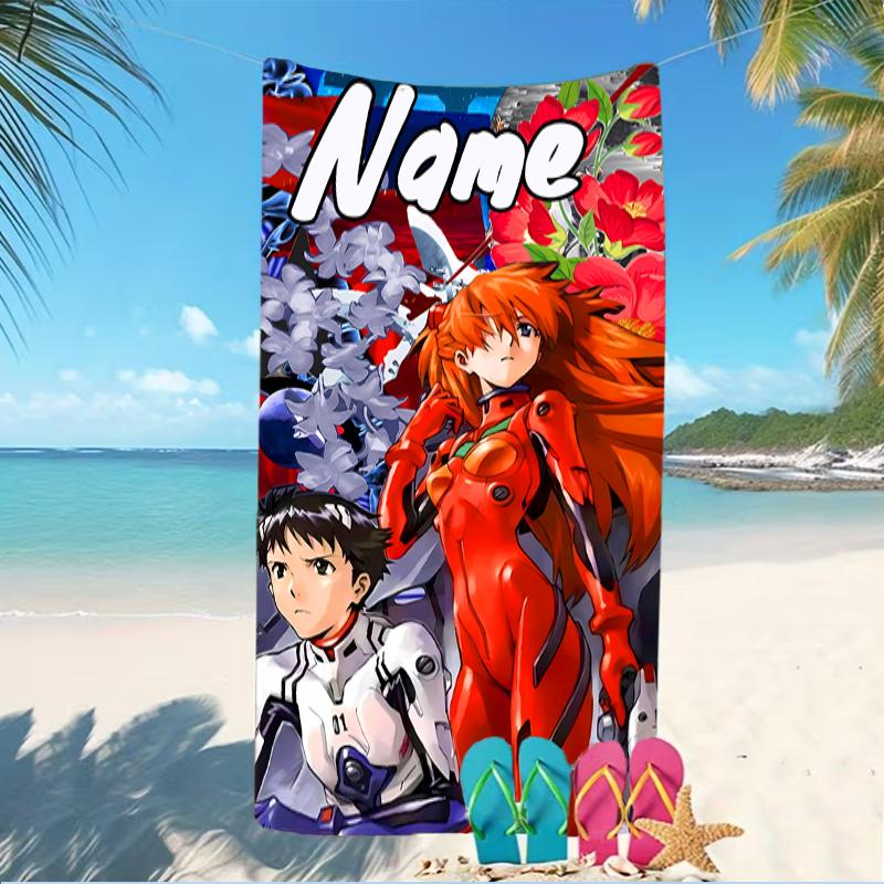 Customizable personalized beach towels Asuka Langley Soryu themed designs.Suitable for the beach, yoga, sports;ideal as beach accessories
