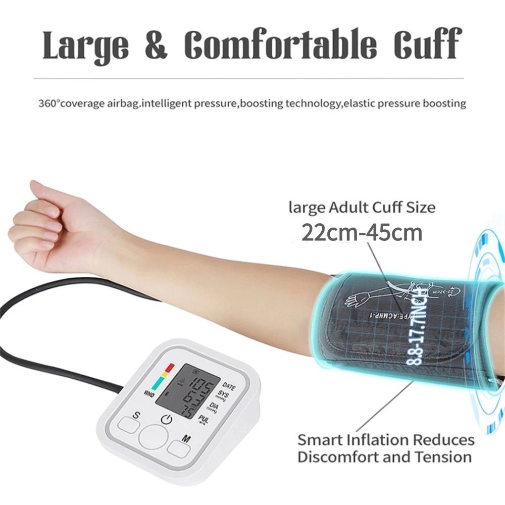 Upper Arm Blood Pressure Monitor Heart Beat Rate Monitor Health Care Medical Digital Meter Tonometer Measuring Automatic