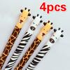 4X Cute Kawaii Animal Ear Giraffe Zebra Gel Pen Writing Signing Pen School Office Supply Kids Student