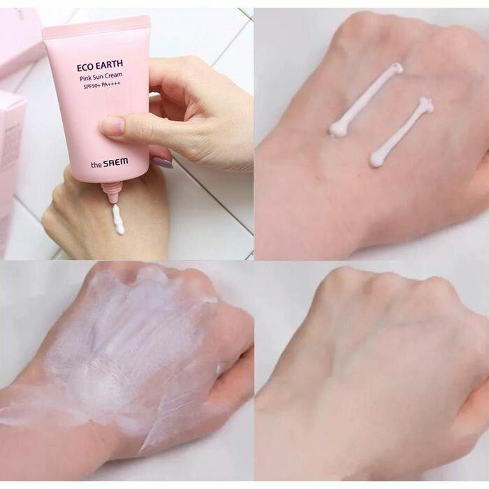 The Saem Eco Earth Pink Sun Cream SPF50+ PA++++, 50g