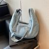 Shoulder Bag Denim Crossbody Bag Solid Color Women's Large Capacity Tote Bag
