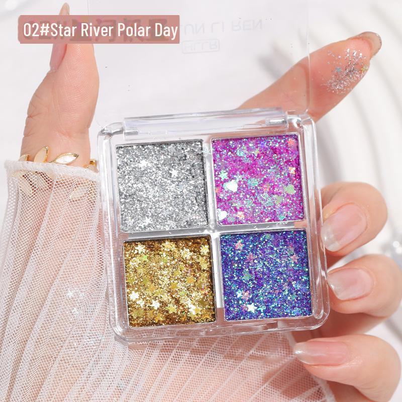 Super Shiny Crystal Sequin Eye Shadow Gel - 4-Color Glitter for Show-Stopping Eye Makeup