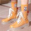 2025 Fashion Women Pu Transparent Platform Boots Waterproof Ankle Boots Feminine Clear Thick Bottom Rainboots Sexy Female Shoes