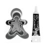 3 Mini Gingerbread Man Stainless Steel Cookie Cutters + Black Icing Pen