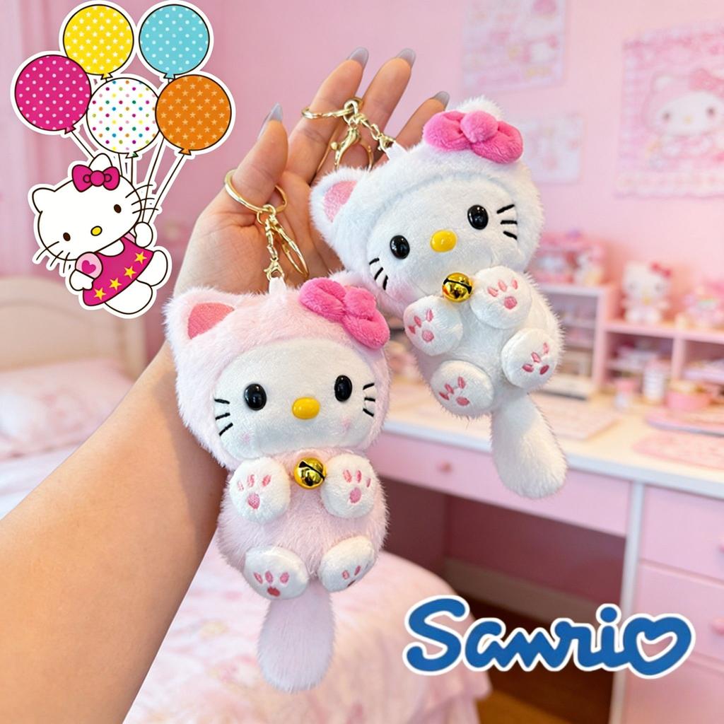 Горячая 10см Санрио Мультяшная Плюшевая Кукла, Мягкая Игрушка, Подвеска на Рюкзак, Маленький Подарок, Плюшевое Украшение, Подарок для Девочек