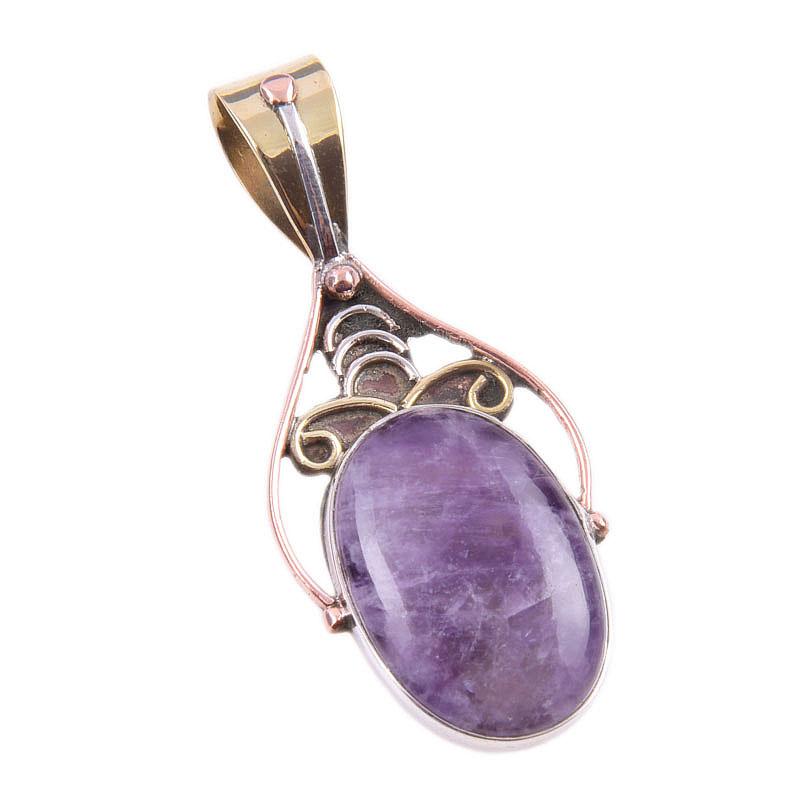 Подвеска из натурального камня Тиффани из стерлингового серебра 925 пробы в двухцветном исполнении 1,50 дюйма y8m16