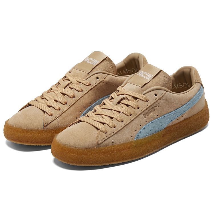 Maison Kitsune x Puma Suede Crepe Травертин Шамбре Голубой Унисекс Кроссовки Коричневый 381270-01