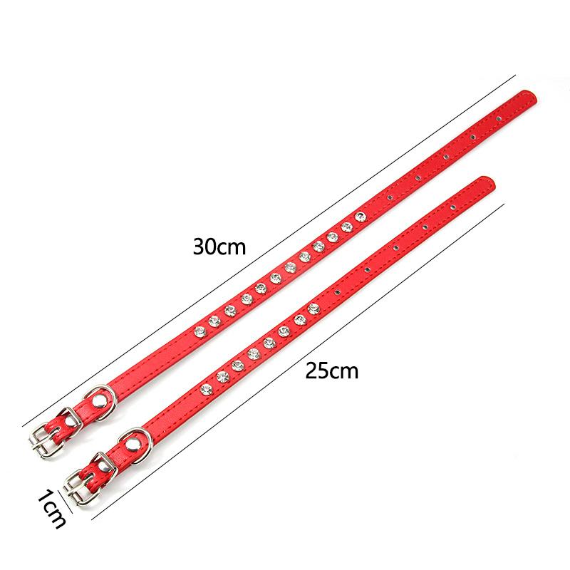 Регулируемый кошачий ошейник для домашних животных, ожерелье со стразами для маленьких щенков, кожаные креативные аксессуары для домашних животных