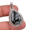 Подвеска из натурального серебра 925 пробы с обсидианом ручной работы, 1,50 дюйма, h2C97