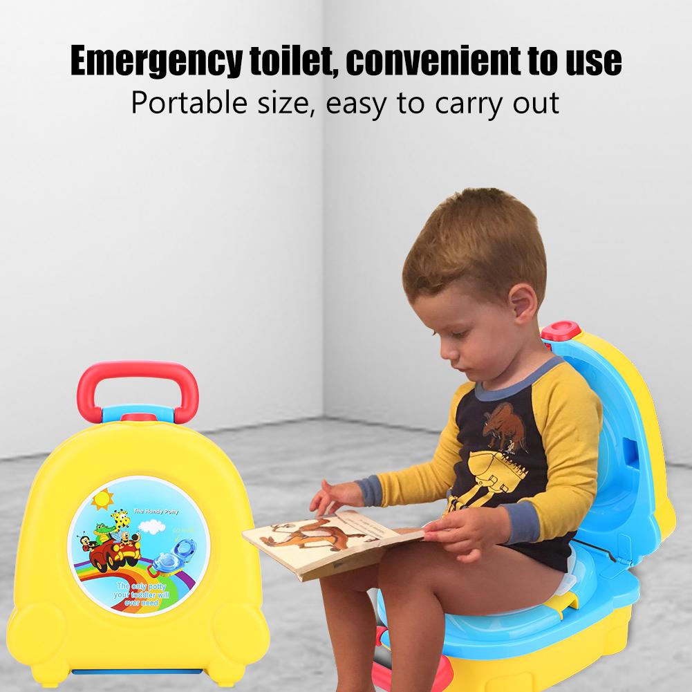 Детский маленький портативный туалет для путешествий, переносное сиденье, горшок, детское судно для обучения, желтый