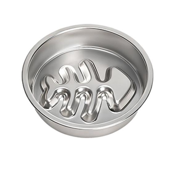 Stainless Steel Slow Feeder Dog Bowl Anti-Choking Anti-tip Non-slip Slow Eating Pet Feeding Bowl for Small Medium Breed
