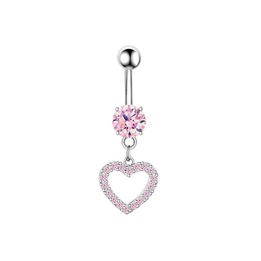 Copper Zircon Belly Button Ring Long Dangled Body Jewelry Sexy Stainless Steel Navel Piercing  Men