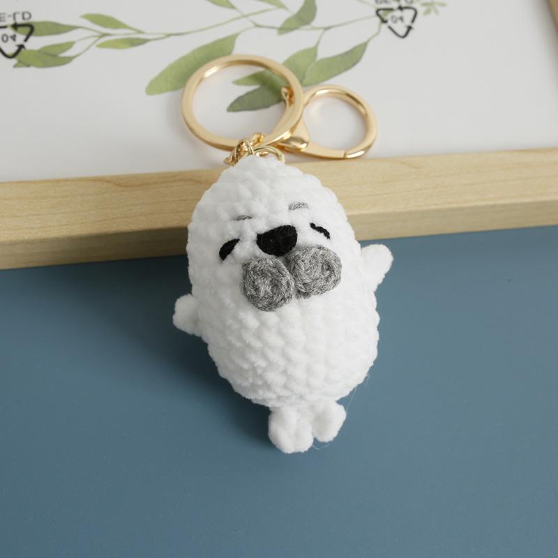 Милые брелоки в виде кукол-тюленей ручной работы, серия морских животных, вязаный крючком брелок для сумки, подвеска, вязаная кукла-тюлень, аксессуары оптом