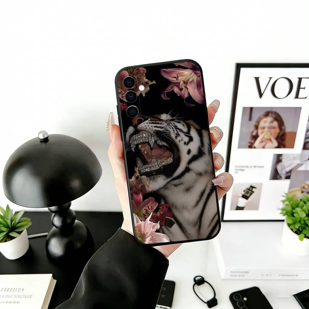Модный чехол для телефона с леопардовым принтом для Samsung Galaxy A73, A72, A71, A70, A53, A52, A51, Мягкий силиконовый черный чехол