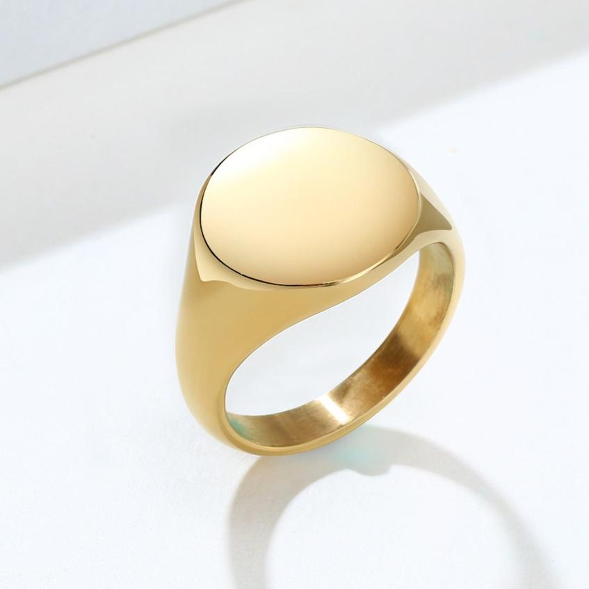 Кольцо из нержавеющей стали с покрытием из 18-каратного золота для женщин, широкое, прочное, удобное, обручальное кольцо