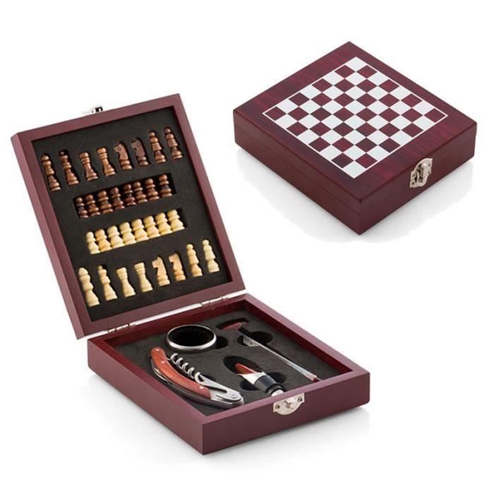 SHOP-STORY - Wine Accessories and Chess Set In a Box (37 Pieces) Ideal Gift for Wine and Chess Fans