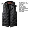 Men Cotton Vest with Removable Hood Drawstring Decoration Sleeveless Waistcoat Solid Color Zipper Placket Vest Coat