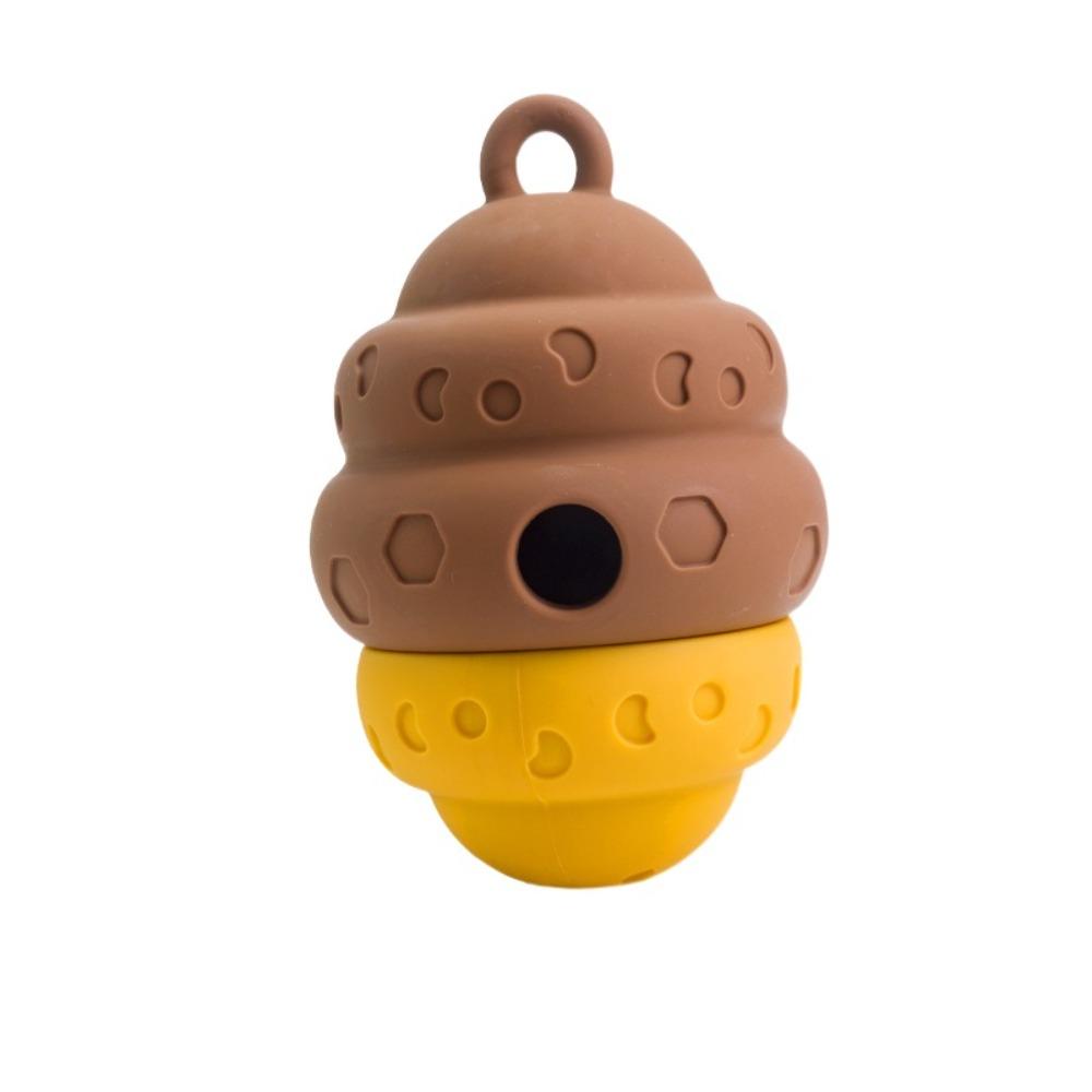 Bite Resistant Feeding Dog Toy Leak Proof Pet Slow Food Bowl Cartoon Pinecone Shape Dog Toy Home