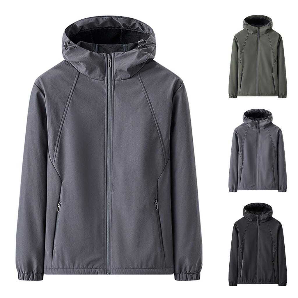 Новая ветрозащитная, флисовая и утолщенная повседневная пуховая куртка, водонепроницаемая свободная однотонная куртка с капюшоном