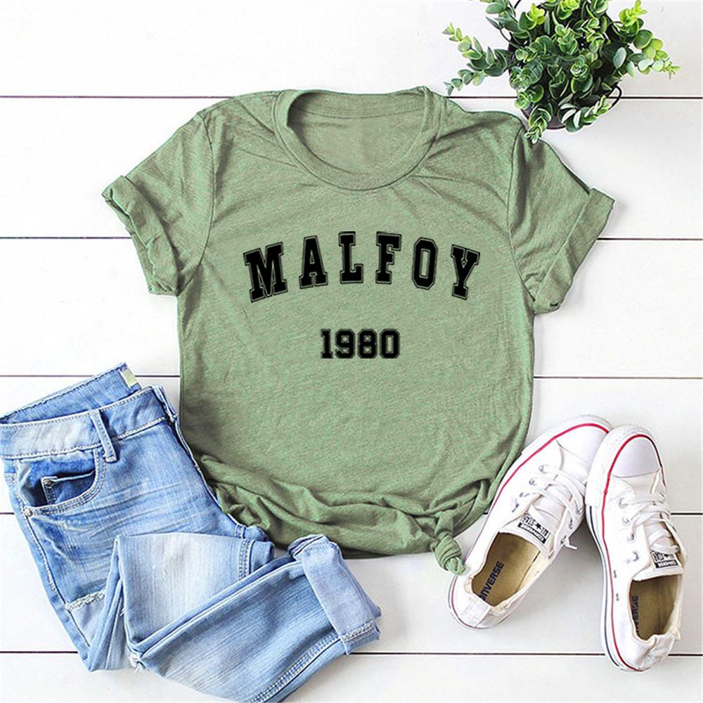Malfoy1980 Футболка Вдохновленная Волшебным Фильмом Мир Волшебников Рубашка Винтажные Футболки Школы Волшебников Женские Рубашки с Драко Малфоем
