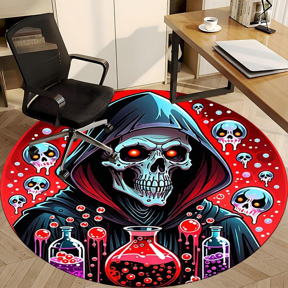 1pc Grim Reaper Chair Carpet for Office, Non-slip, Soft and Durable Leisure Rug, Perfect for Office, Living Room yy251103145