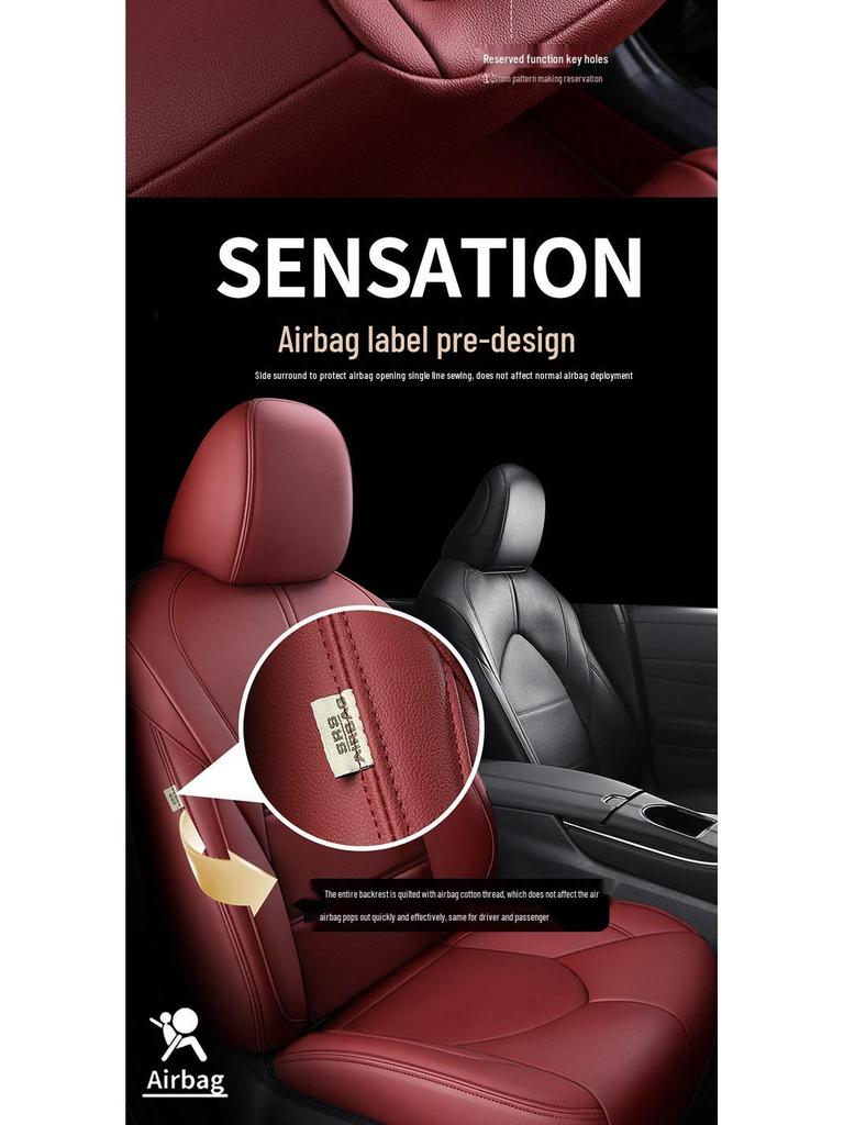 Universal Genuine Leather Car Seat Cover, Four-Season, Full Coverage, Fits All Models