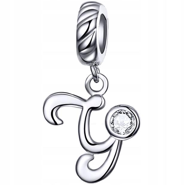 Charms Letter Y Pendant Pr 925 Hanging Bead Zircons Letter