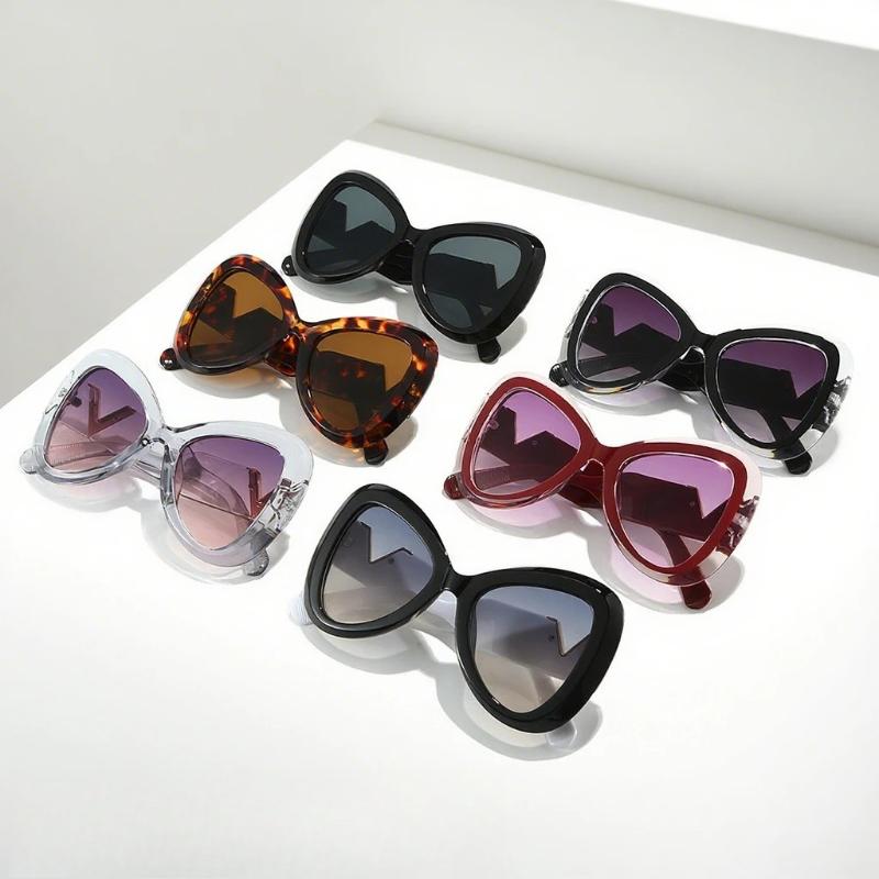 Новые Персонализированные Солнцезащитные Очки Кошачий Глаз Винтажные с Большой Рамкой Высококачественные УФ-Защитные Очки Необходимое Средство Защиты от Солнца для Путешествий на Открытом Воздухе