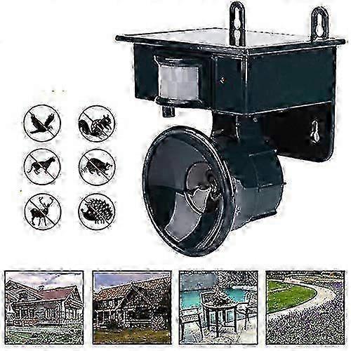 Solar Powered Ultrasonic Pest Repeller for Birds and Animals - Customizable Frequency Settings, Easy Installation, Automatic Activation 25-2