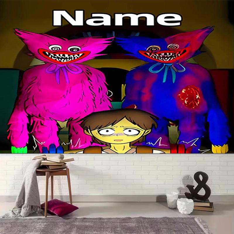 Personalized Poppy Playtime Background Tapestry,Custom Name Birthday Party,Multifunctional Wall Decoration for Home Decor,Various Occasions