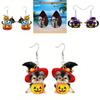 Halloween Themed Cat Pumpkin Skull And Dog Pattern Women Acrylic Earrings For Women And Men Fashion Accessory