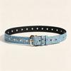 Sequins Decoration Canvas Denim Waist Belt Pin Buckle PU Leather Belt Fashion Belt  Daily Outfit