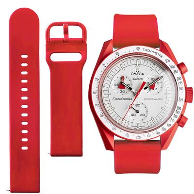 Ремешок для часов Ocdin 20 мм для Omega и Moon Легкая замена Силиконовый Унисекс X, Swatch, Speedmaster, Swatch, Ремешок, (Марс)