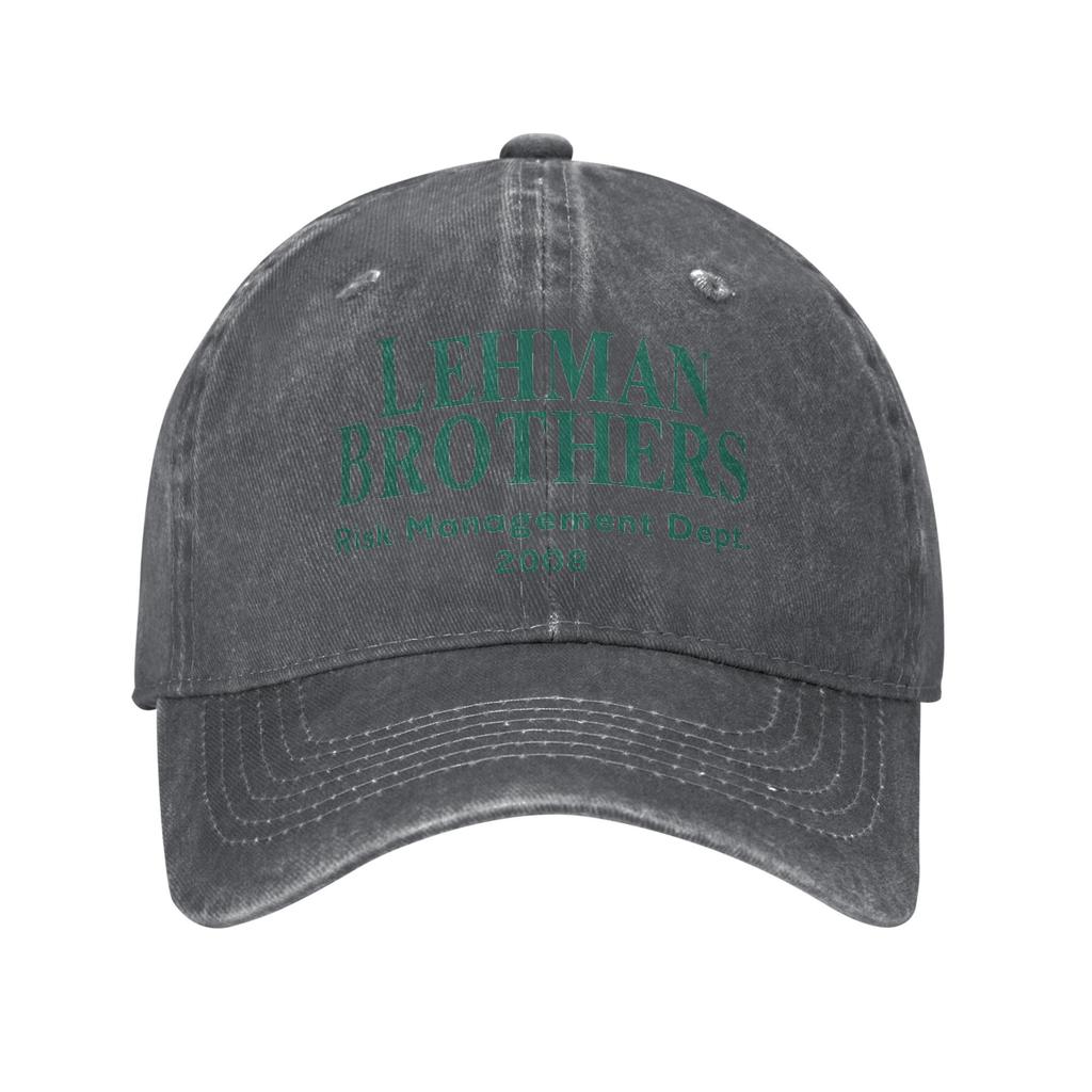 Unisex Lehman Brothers Risk Management Department Print Hat Vintage Distressed Denim  Baseball Cap Adjustable