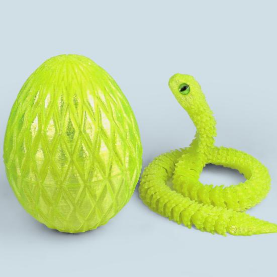 3D-печатная фигурка змеиного яйца, подвижные суставы, фигурка змеи, настольная игрушка-непоседа, яйцо с сочлененной змеей внутри, украшение