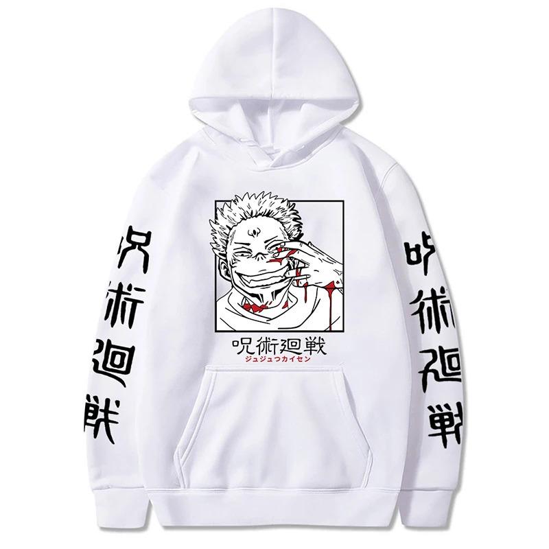 Свитшоты с графическим принтом Jujutsu Kaisen, флисовая уличная одежда на осень-зиму