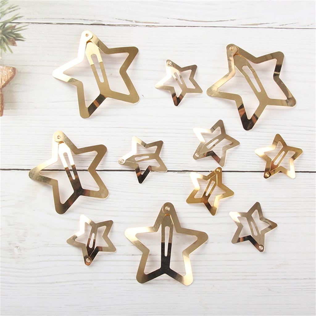 2 шт., заколки для волос для девочек, милые заколки со звездами, женские защелки, металлический головной убор, ювелирные изделия, аксессуары для волос