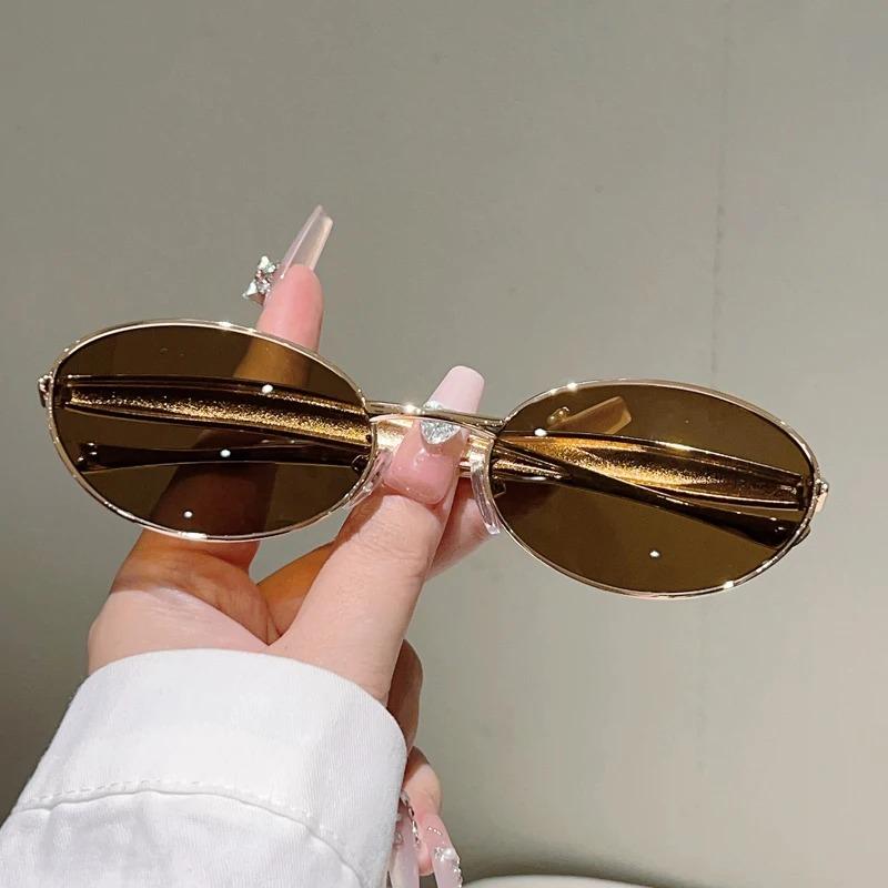 Винтажные овальные очки Женская мода Ретро Уличные солнцезащитные очки Мужские Трендовый Дизайн Бренда Декор Солнцезащитные очки UV400