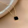 Black Exquisite Minimalist Square Pendant Choker Chains  Necklace For Women Jewelry Party Gifts