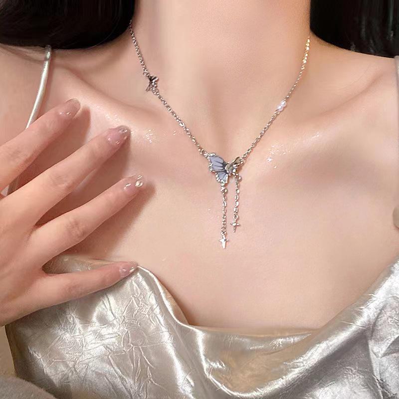 Исследуйте море: Элегантное ожерелье с жемчугом-бабочкой для женщин - модный аксессуар для ключицы 2025 года