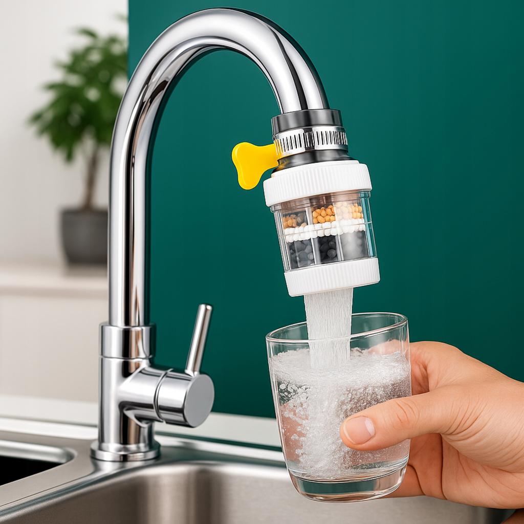Water Filter For Faucet With Rotating Balls Removes Metal Contaminants