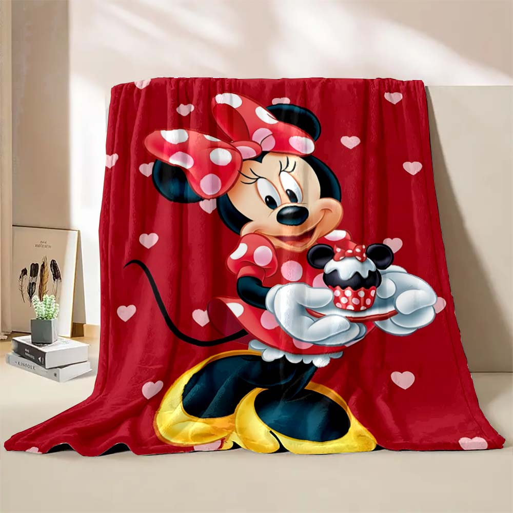 Cartoon Disney Minnie Mouse Mickey Print Blanket Warm and Soft Suitable for Children Adult Luxury Gifts Home Travel Camping