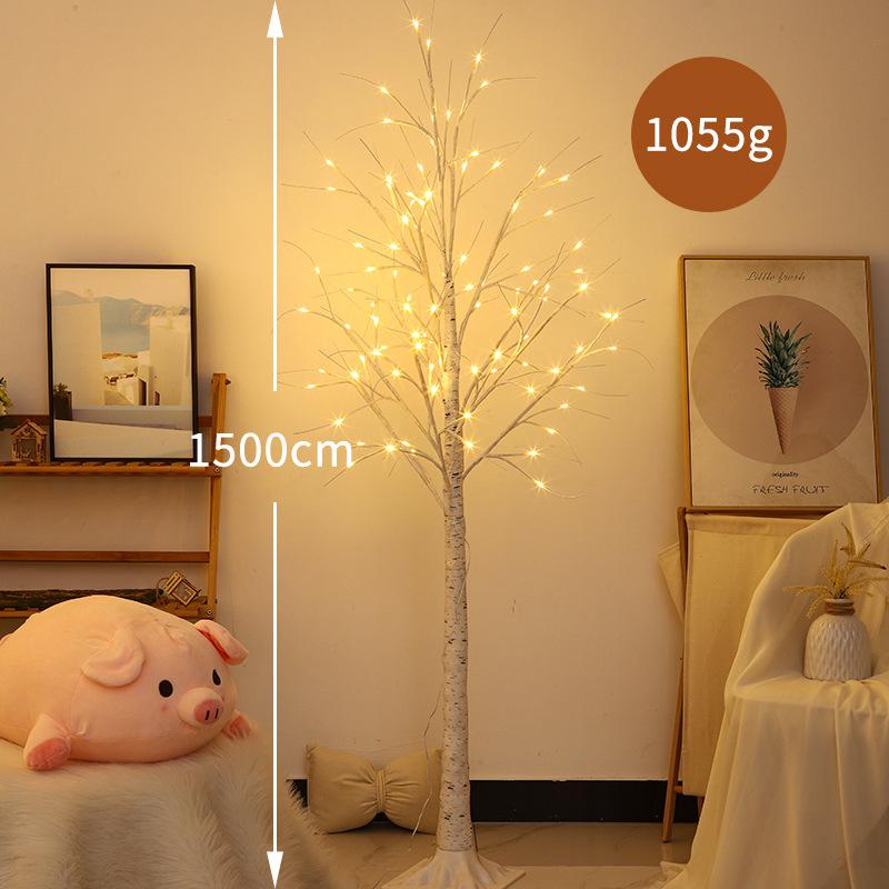 LED Artificial Birch Tree Light, Warm White Illuminated Birch Lamp, Indoor Home Christmas Holiday Decor Light
