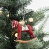 Colorful Painted Christmas Hanging Horse Figurine Resin Rocking Horse Hanging Ornament Kids