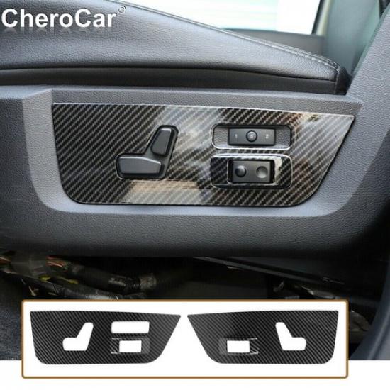 For 2010-2017 Dodge RAM 1500 Electric Seat Adjust Panel Trim Cover Carbon Fiber