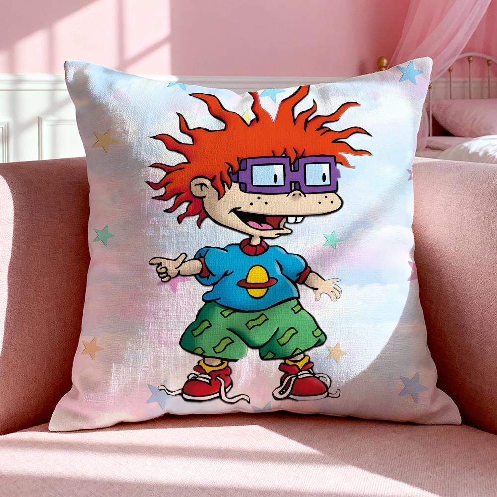 Мультяшная наволочка R-Rugrats Дышащая льняная наволочка Летняя Без запаха Экологичная Невидимая молния Стирка
