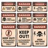 Vintage Danger Notice, Metal Wall Art Plate, High Voltage, Keep Out, Metal Tin Sign, Yard Sign Letters Painting Wall Decor WY149